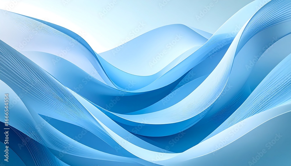 Obraz premium Abstract Blue Flowing Fabric Design, Smooth Waves, Soft Light.