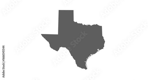 Texas state map silhouette on white background