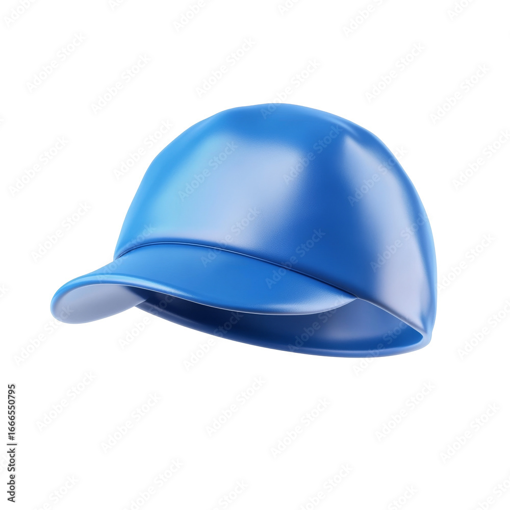 Fototapeta premium Shiny blue helmet with visor on black background
