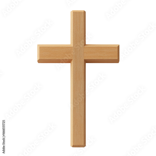 Wallpaper Mural Wooden cross Christian symbol religious faith isolated simple natural vertical Torontodigital.ca