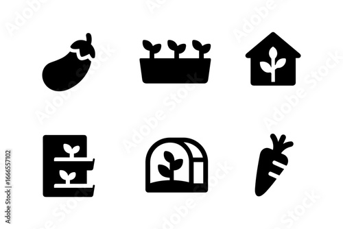 Minimal plant icons for urban gardening and indoor horticulture