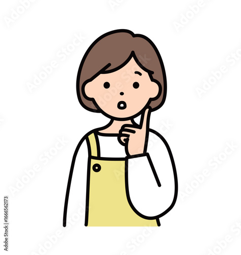 困った表情の主婦のイメージイラスト素材