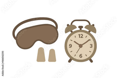 Key sleep accessories: eye mask and alarm clock