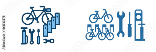 Bicycle repair tools and equipment for maintenance and service