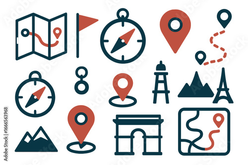 Exploring travel icons in a creative vector illustration design