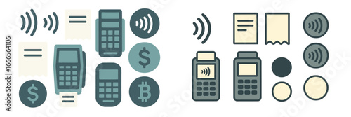 Vector graphics of payment methods for digital transactions