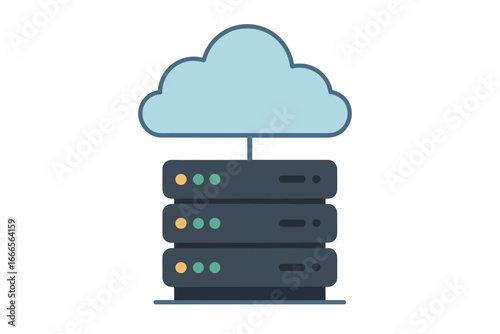 Cloud storage concept with server stacks for data management