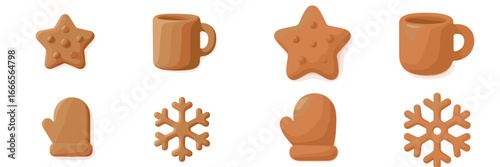 Seasonal holiday decoration elements in soft colors