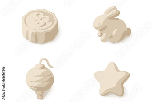 Collection of cute silicone molds for baking and crafting activities