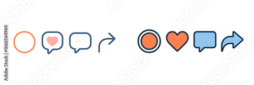 Vector illustration of engagement icons for digital communication