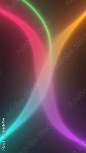 Vibrant Neon Light Waves An Abstract Illustration Depicting Colorful Curved Lines and Dynamic Energy, Perfect for Modern Designs