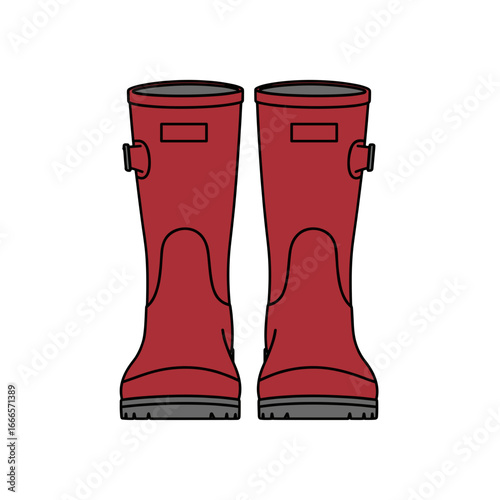 Red Rain Boots