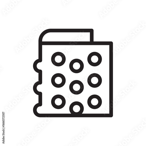 Bubble wrap icon with sheet for packaging and protective material