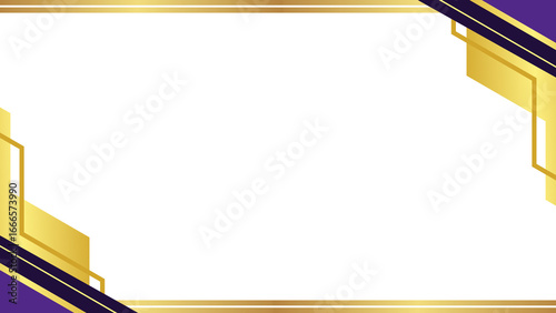 Elegant Geometric Certificate Border with Gold and Purple Accents