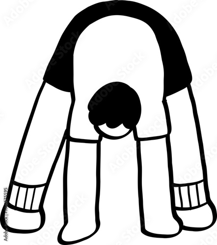 hand drawn cute character illustration of people exercising.