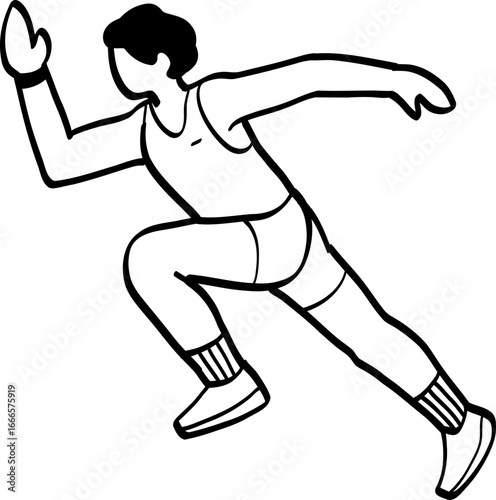 hand drawn cute character illustration of people exercising.