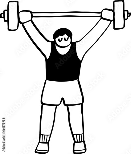 hand drawn cute character illustration of people exercising.