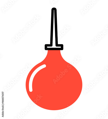 Medical enema icon, on transparent background, flat line design, vector illustration