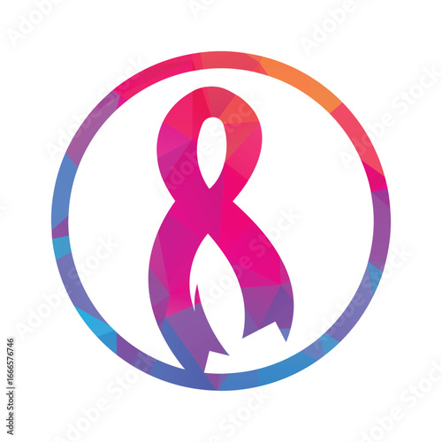 Breast Cancer Awareness Pink Ribbon Logo Vector Design