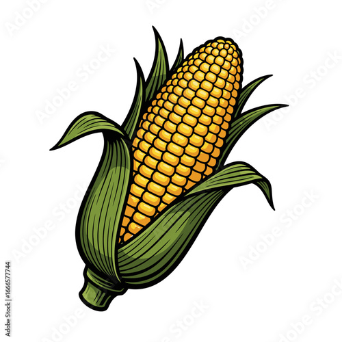 Corn Vegetable Isolated Logo Design On White Background Vector Illustration