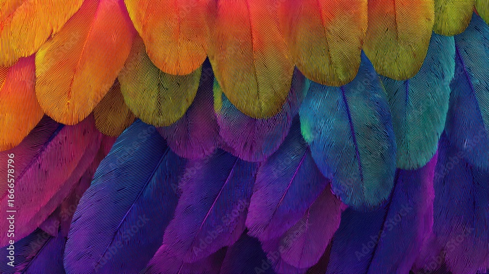 Obraz premium Vibrant feather textures