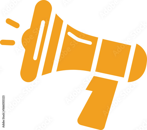 Promotional marketing megaphone announcement for advertising campaign success and outreach