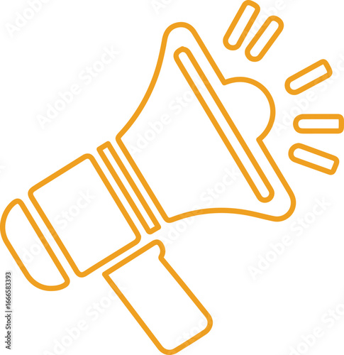 Bold megaphone icon for marketing promotion, communication, and public announcement design