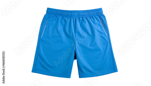 Blue athletic shorts for sports, exercise on transparent background