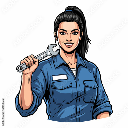 A professional mechanic repairing a vehicle, changing a tire, fixing damage, and carrying tools. Perfect for posters, books, and online articles about car maintenance and auto repair
