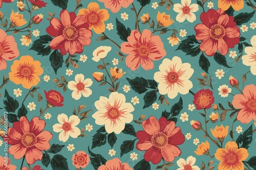 Retro floral vector background perfect for banners, cards, and social media posts.