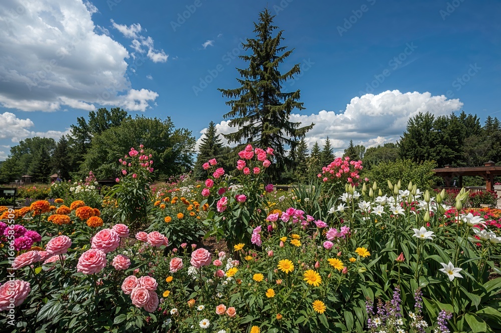 Obraz premium Flower arrangement at a botanical park