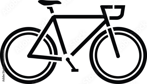 Simple black silhouette of a modern city bicycle