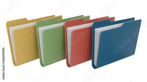 Colorful file folders organized for efficient document management png