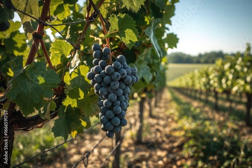 Wallpaper Mural Ripe, sweet grapes ready to be picked beneath net coverings Torontodigital.ca