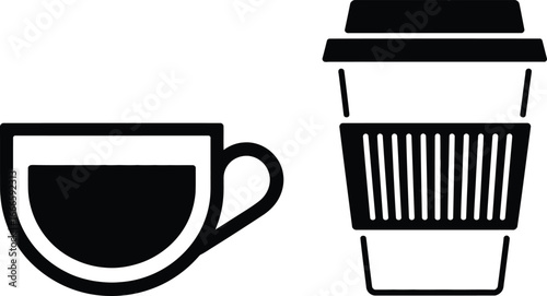 Coffee Cup and Takeaway Mug Vector Icon