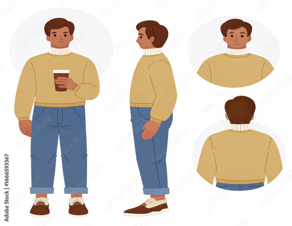 Fototapeta premium Casual young man holding coffee cup