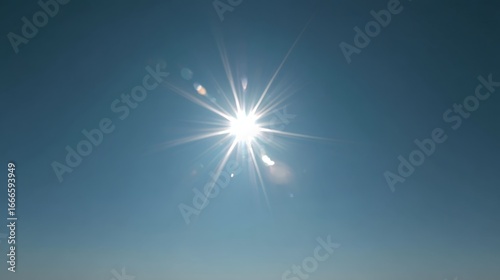 Wallpaper Mural Bright sunburst in clear blue sky with ample space for text, capturing a brilliant daylight scene with crisp colors and calm atmosphere Torontodigital.ca