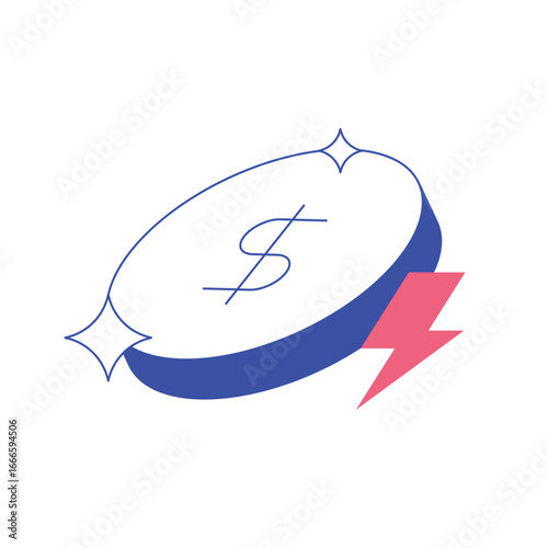 Banking icon. Withdraw cash without commission