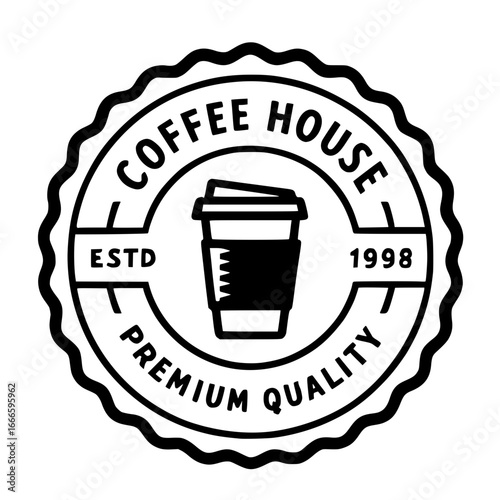 Coffee House logo design for cafe branding, premium quality and established since 1998
