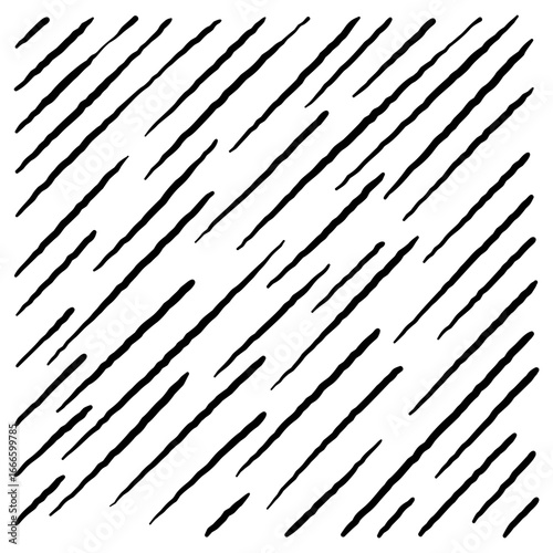 Diagonal scribble texture with short hatched lines in seamless square hand drawn tile