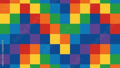 Vibrant geometric colorful square pattern.