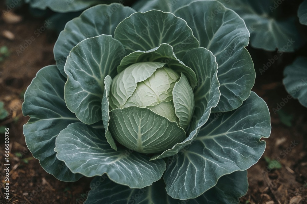 Obraz premium Vibrant leafy greens growing in the field, pure and organic produce, nutritious eating idea
