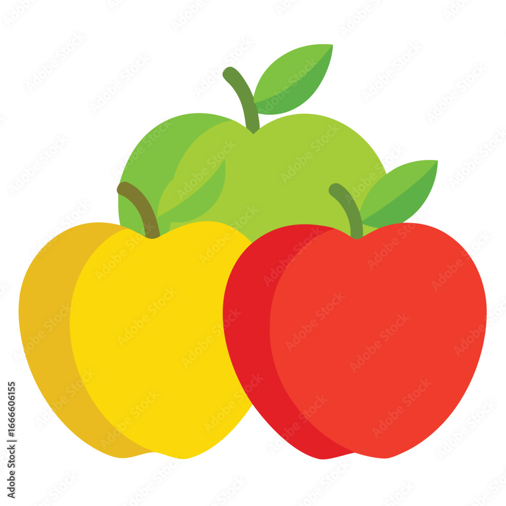 Fototapeta premium Red apple and orange vector illustration with fresh fruit design