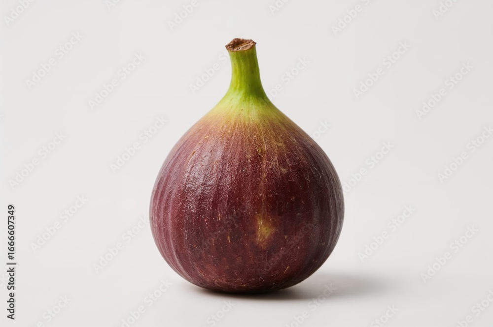 Obraz premium Illustration of a purple fig fruit on a white background