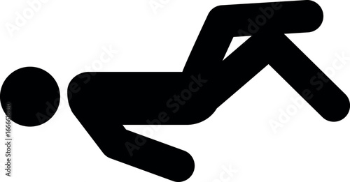 Man sleeping on floor icon.