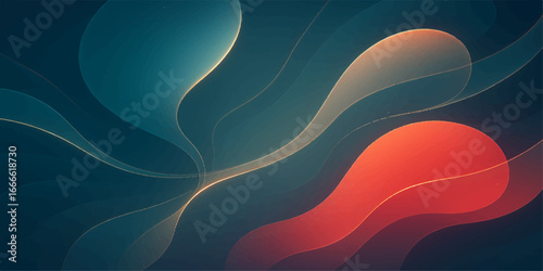 Abstract background vector illustration with flowing red and blue wave lines, creating a colorful and dynamic web banner design
