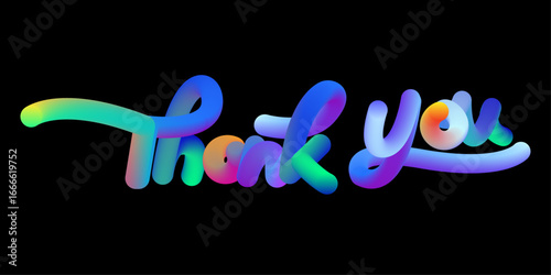3D Thank You Typography – Vibrant Gradient Text Design