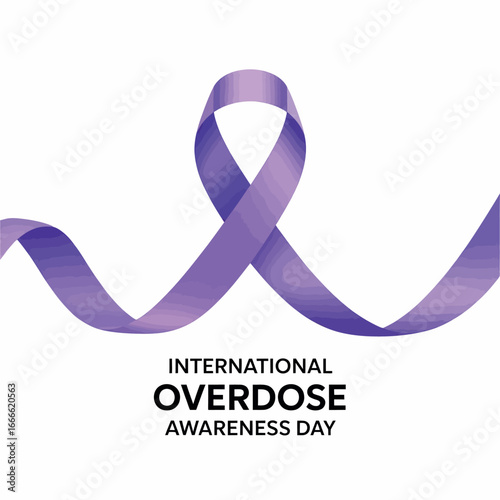 International Overdose Awareness Day Purple Ribbon Support Awareness