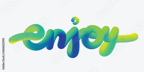 Glowing 3D Enjoy Text – Colorful Typography Effect