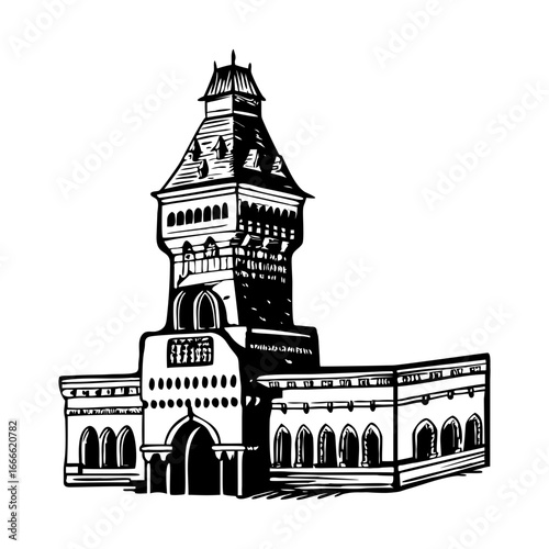 A glyph style illustration representing empress market